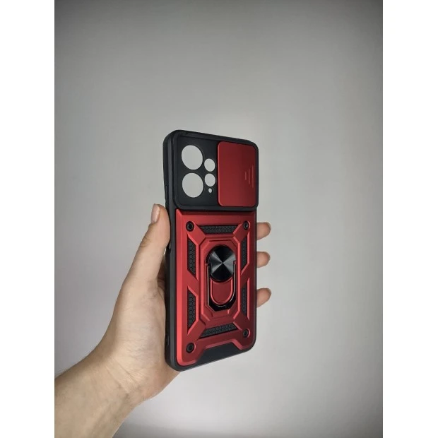Броньований чохол Ring Serge Armor Case для Xiaomi Redmi Note 12 4G (з захистом камери) (Червоний)