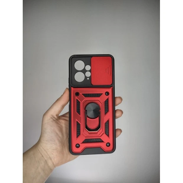 Броньований чохол Ring Serge Armor Case для Xiaomi Redmi Note 12 4G (з захистом камери) (Червоний)