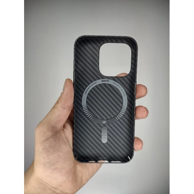 Чохол-накладка Carbon MagSafe для Apple iPhone 15 Pro (Чорний)