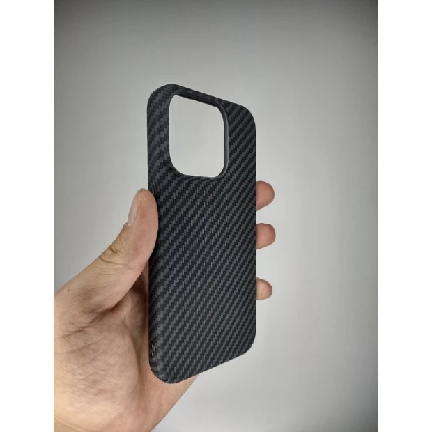 Чохол-накладка Carbon MagSafe для Apple iPhone 15 Pro (Чорний)