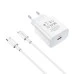 Borofone BA38A PD 3.0 USB Charger Adapter + Type-C to Lightning Cable (White)