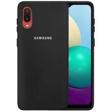 Силикон Original 360 Case Logo Samsung Galaxy A02 (2021) (Чёрный)