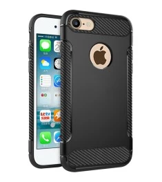 Силикон Soft Carbon Apple iPhone 7 / 8 / SE (2020) (Чёрный)