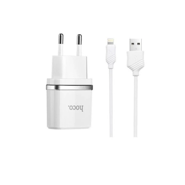СЗУ-адаптер Hoco C11 + lightning-кабель 1A 1USB
