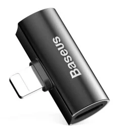 Переходник Baseus Lightning to 2Lightning + 3.5mm (Чёрный) CALL52-01