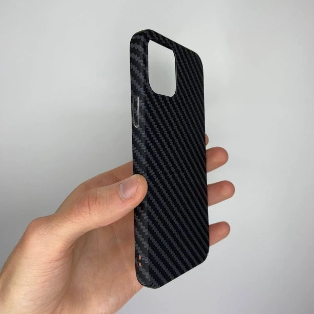 Чехол-накладка Carbon MagSafe для Apple iPhone 12 / 12 Pro (Чёрный)