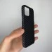 Чехол-накладка Carbon MagSafe для Apple iPhone 12 / 12 Pro (Чёрный)
