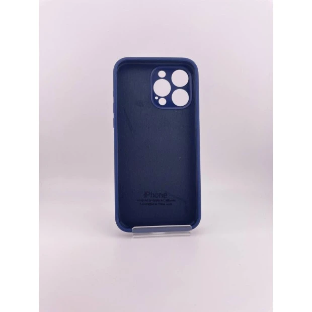 Оригінальний силіконовий кейс RoundCam для Apple iPhone 15 Pro Max (32) глибокого кольору темно-синій.