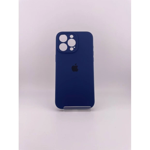 Оригінальний силіконовий кейс RoundCam для Apple iPhone 15 Pro Max (32) глибокого кольору темно-синій.