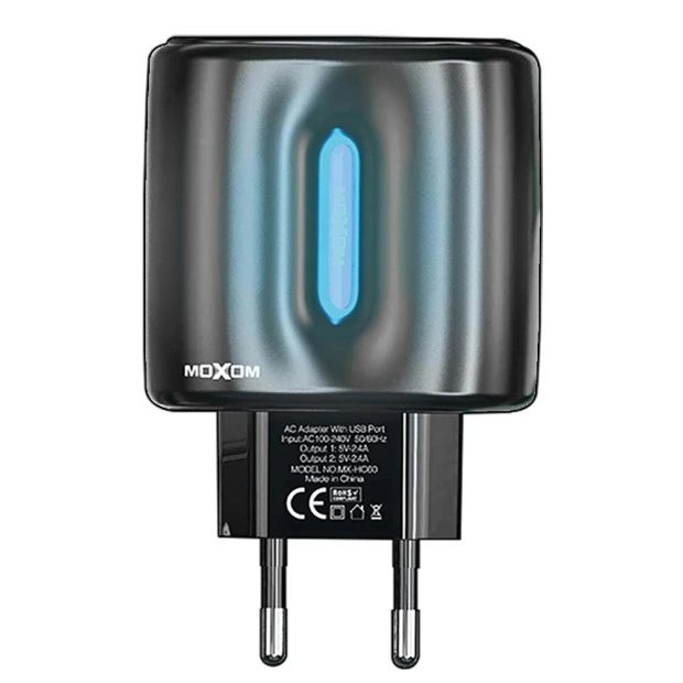 СЗУ-адаптер Moxom HC-60 + Lightning-кабель (Чёрный)