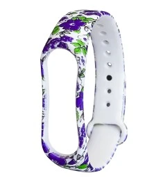 Ремешок Picture Design Xiaomi Mi Band 3 / Mi Band 4 (Фиолетовые цветы)