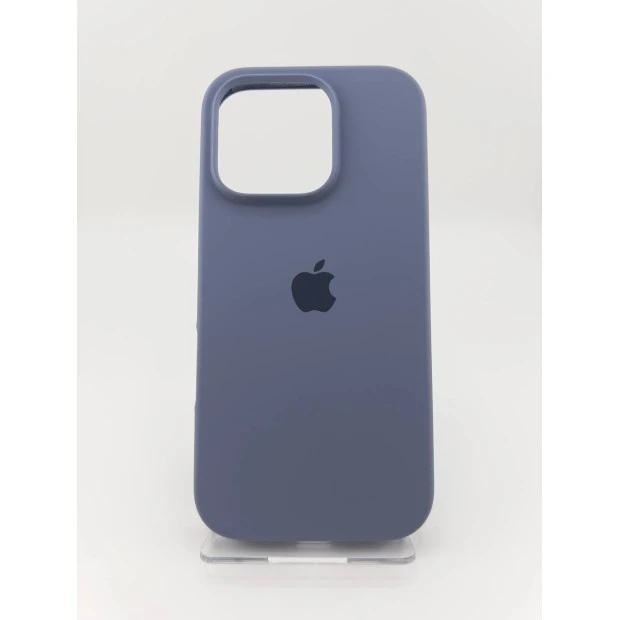 Силіконовий оригінальний чохол круглої форми для Apple iPhone 16 Pro (42) у кольорі Shadow Blue.