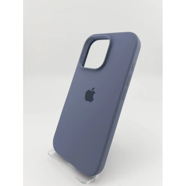 Силіконовий оригінальний чохол круглої форми для Apple iPhone 16 Pro (42) у кольорі Shadow Blue.