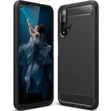 Силиконовый чехол Polished Carbon Huawei Honor 20 Pro (Чёрный)