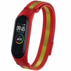 Ремешок Milanese Loop Color Xiaomi Mi Band 3 / Mi Band 4 (Красно-золотой)