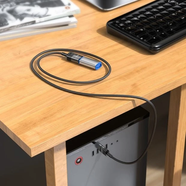 Кабель-удлинитель Hoco U107 (1.2m) (USB-USB 3.0) (Чёрный)
