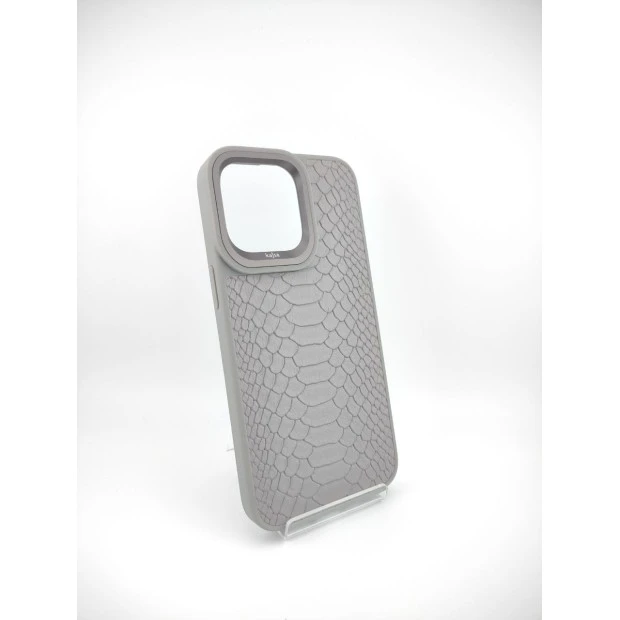 Чехол Kajsa Snake Pattern iPhone 15 Pro Max (Light Grey)