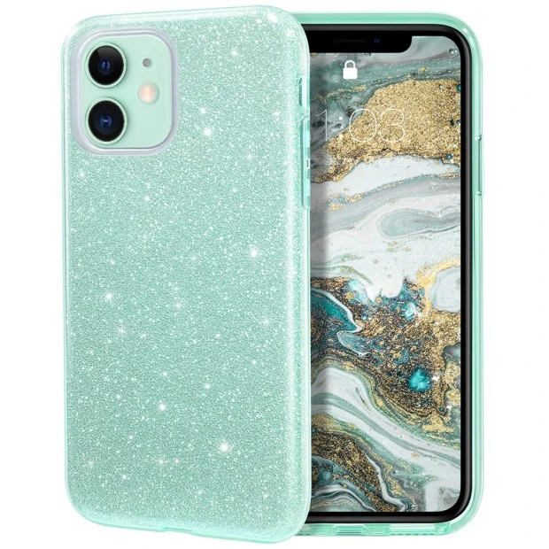 Силиконовый чехол Glitter Apple iPhone 11 (Зелёный)