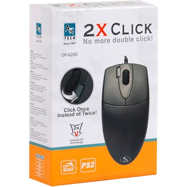 мышь проводная USB A4 Tech OP-620D (Чёрный)