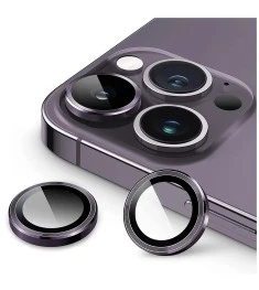 Захисне скло на камеру Metal Armor Apple iPhone 15 Pro  /  15 Pro Max Темно-фіол..