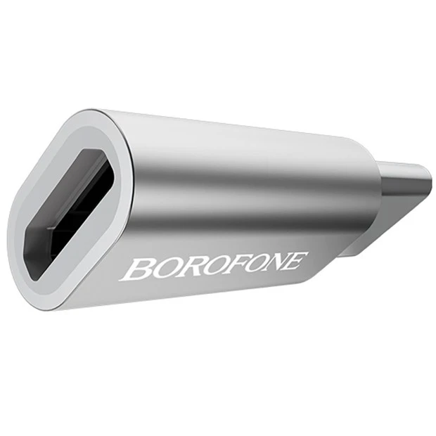 OTG-переходник Borofone BV4 (MicroUSB - Type-C) (Стальной)