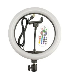 Набор для съемки LED-лампа Pioneer RGB Q10 (26 cm) с пультом (Чёрный)