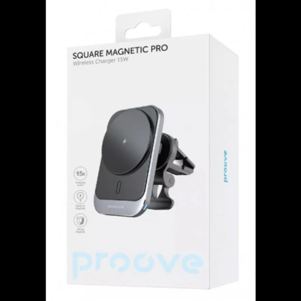 Proove Square Magnetic Car Holder Pro 15W (Gray) WHSP15010004