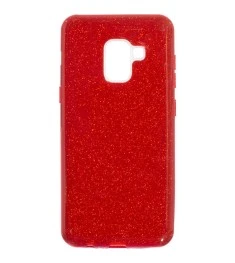 Силикон Glitter Samsung Galaxy A8 Plus (2018) A730 (Красный)