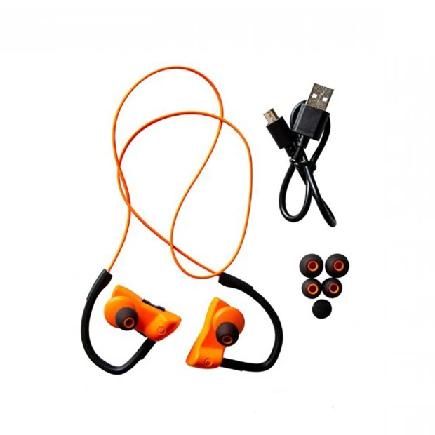 Наушники-гарнитура Moxom MOX-22 Waterproof Sport (Чёрно-оранжевый)