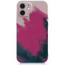 Силікон WAVE Watercolor Case iPhone 12 (pink / black)