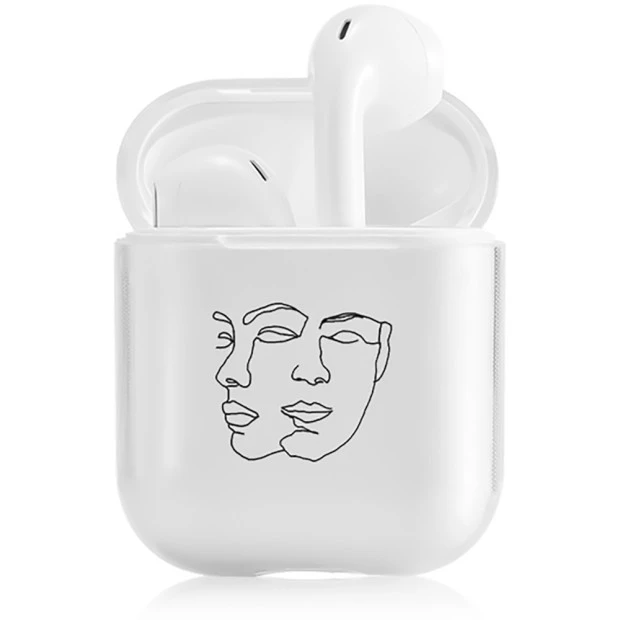 Чехол для наушников Clear Case Apple Airpods (Faces)