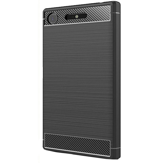 Силиконовый чехол Polished Carbon Sony XA 1 Plus / XA One Plus (чёрный)