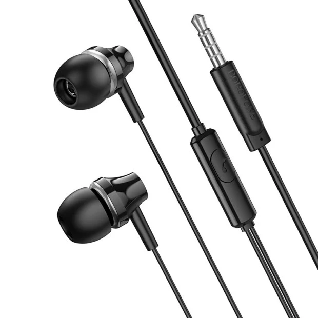 Wired In-Ear Headphones with Microphone Borofone BM73 Platinum (Dark Gray)