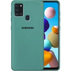 Силикон Original 360 Case Logo Samsung Galaxy A21S (2020) A217 (Тёмно-зелёный)