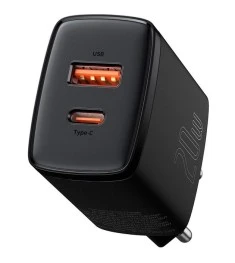 Адаптер Baseus Compact 20W 3A QC (1USB  /  1Type-C) (Чорний) CCXJ-B01