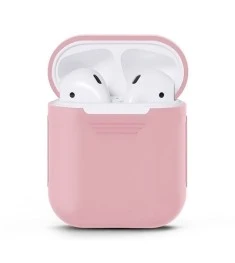 Чехол для наушников Full Silicone Case with Microfiber Apple AirPods (08) Pink S..