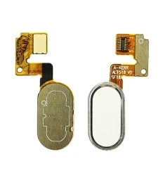 Шлейф для Meizu M3 Note (L681H) (14pin) с бело-серебристой кнопкой HOME (сенсорн..