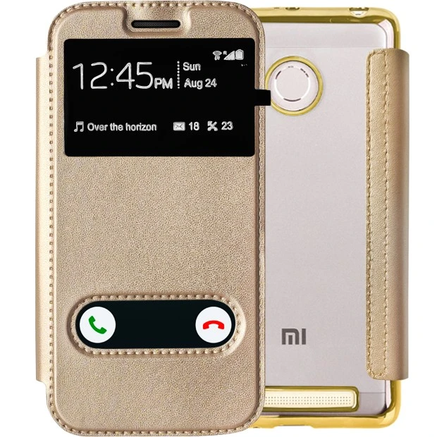 Чехол-книжка View Cover Shine Xiaomi Redmi 3s / 3 Pro / 3x (Золотой)