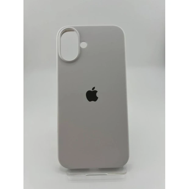 Оригінальний круглий силіконовий чохол для Apple iPhone 16 Plus (41), твердий білий.