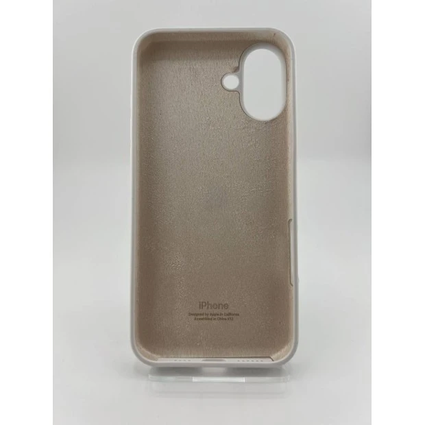 Оригінальний круглий силіконовий чохол для Apple iPhone 16 Plus (41), твердий білий.
