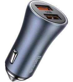 Baseus Golden Contactor Pro CCJD-0G 40W 1USB  /  1Type-C Car Charger Adapter (Gr..