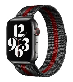 Ремешок Milanese Loop Apple Watch 38 / 40 mm (Black+Red)