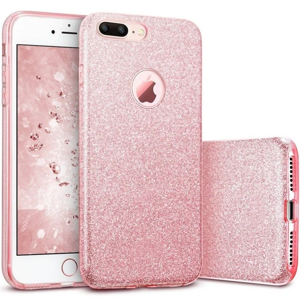 Силиконовый чехол Glitter Apple iPhone 7 Plus / 8 Plus (Розовый)