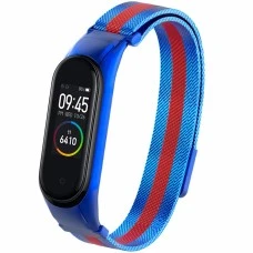 Ремешок Milanese Loop Color Xiaomi Mi Band 3 / Mi Band 4 (Сине-красный)
