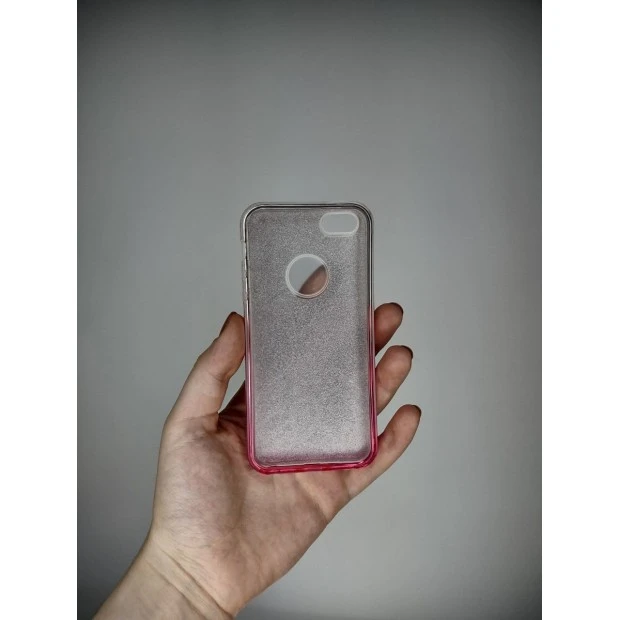 Силикон Glitter Apple iPhone 5 / 5s / SE (Gradient Golden-Pink Dress)