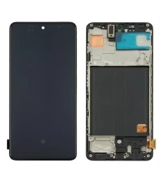 Дисплей для Samsung A515 Galaxy A51 (2020) с чёрным тачскрином и корпусной рамко..
