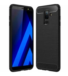 Силикон Polished Carbon Samsung Galaxy A6 Plus (2018) A605 (Чёрный)