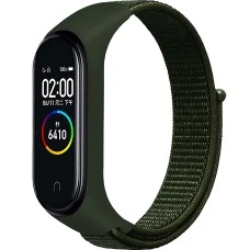 Ремешок Nylon Design Xiaomi Mi Band 3 / 4 (Оливковый)