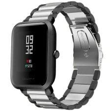 Ремешок Stainless Steel Xiaomi Amazfit Bip 20 mm (Black-Silver)
