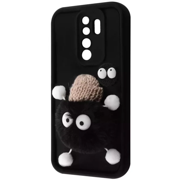 Чохол Pretty Things Case для Xiaomi Redmi 9 (Чорний / Пухнастий чорний)